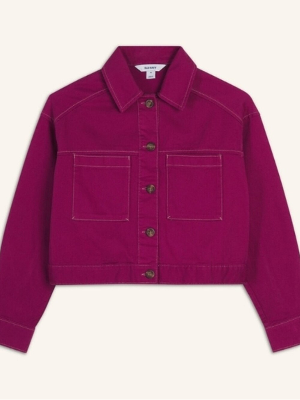 NEW Old Navy Crop Utility Jacket Boysenberry Size Large - Picture 2 of 11